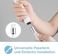 OFFO Zuhanycső 1.6m Fehér Csavarmentes Védelem PVC Magas Nyomás 3