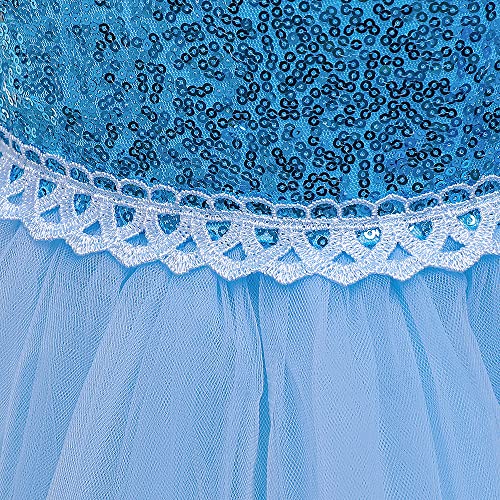 Robe princesse fille bleue pour cortège et grands événements - 5
