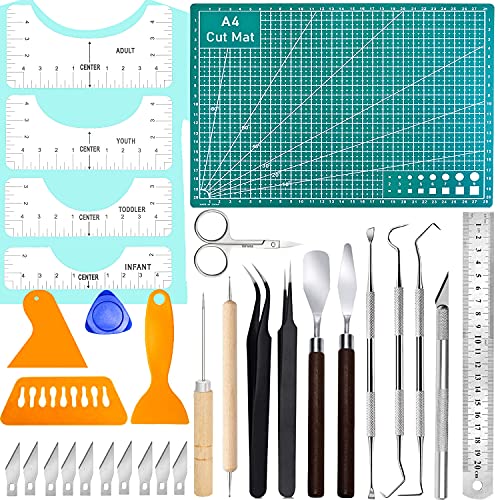 31 PCS Precision Vinyl Weeding Tools Kit for Vinyl Weeding, Vinyl Weeding Craft Tools Set for Silhouettes, Cameos, DIY Art Work Cutting, Hobby, Scrapbook