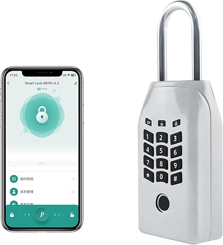 KENRONE Caja de bloqueo de llave de huellas dactilares,Cerradura de combinación controlada por aplicación para llaves de casa,Caja de bloqueo para