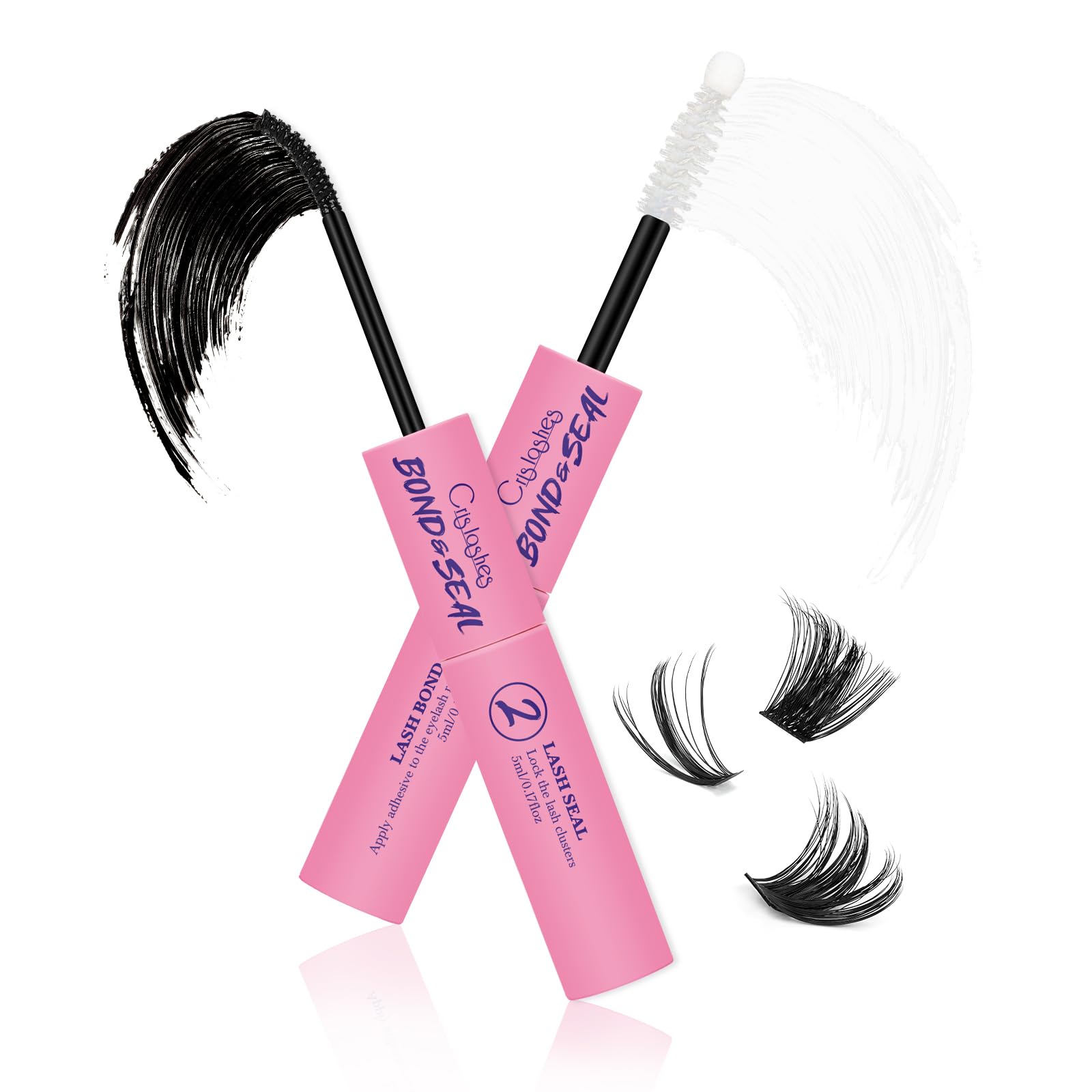 Crislashes Pegamento de Pestañas, 10ml Pegamento y Sellado de Pestañas Pelo a Pelo, Impermeable y Súper Retención DIY (5ml+5ml)