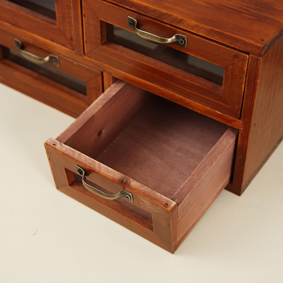 SECFOU Scatola in Legno Vintage con Organizer da Scrivania Multifunzionale per Gioielli Cosmetici e Cancelleria Portaoggetti Salvaspazio per Casa e Ufficio Design Antico Robusto e