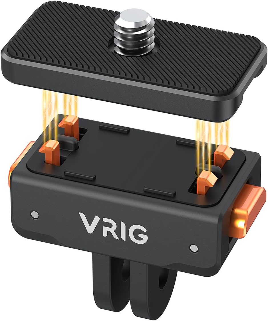 حامل مغناطيسي سريع الفك من VRIG لكاميرا Insta360 X5/Ace Pro2 بمسمار مقاس 1/4 بوصة متوافق مع ملحقات Insta360 X5/Ace Pro2/Ace Pro/Ace/X4/X3 AC-41
