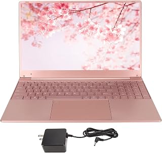 Laptop fino de 15,6 polegadas para intel n5095cpu, display ips full hd, 2.4g 5g wifi, computador notebook windows 11 com teclado/trackpad retroiluminado de impressão digital, rosa(16+256G)