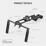 NEEWER Rig vidéo de montage d'épaule avec Arca Release rapide DSLR caméra & Montage du caméscope, double poignée 15mm Rods (16"/40cm), Stabilisateur vidéo de tournage Compatible avec SmallRig Suivez Focus, SR007
