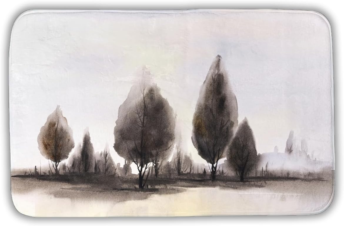 Begin Home Decor C1BM21343SVZEK 21 x 34 in. Landscape of Trees Bath Mat - Bedroom Decor for Home