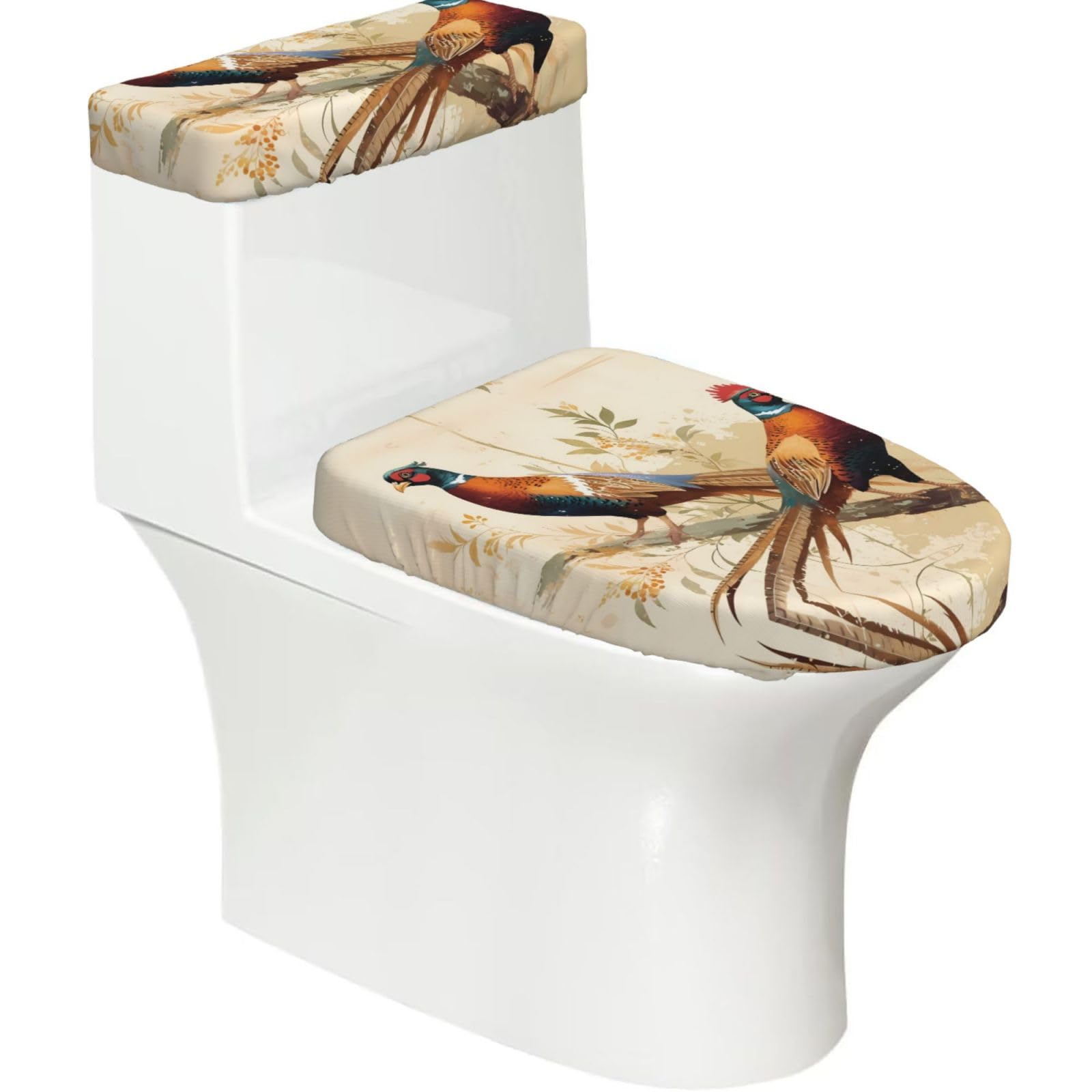 Mrowyc Black Branches And Chickens Printed Toilet Seat Set - Set Of 2 - Universal Toilet Seat Cover - Housewarming Birthday Christmas Gift