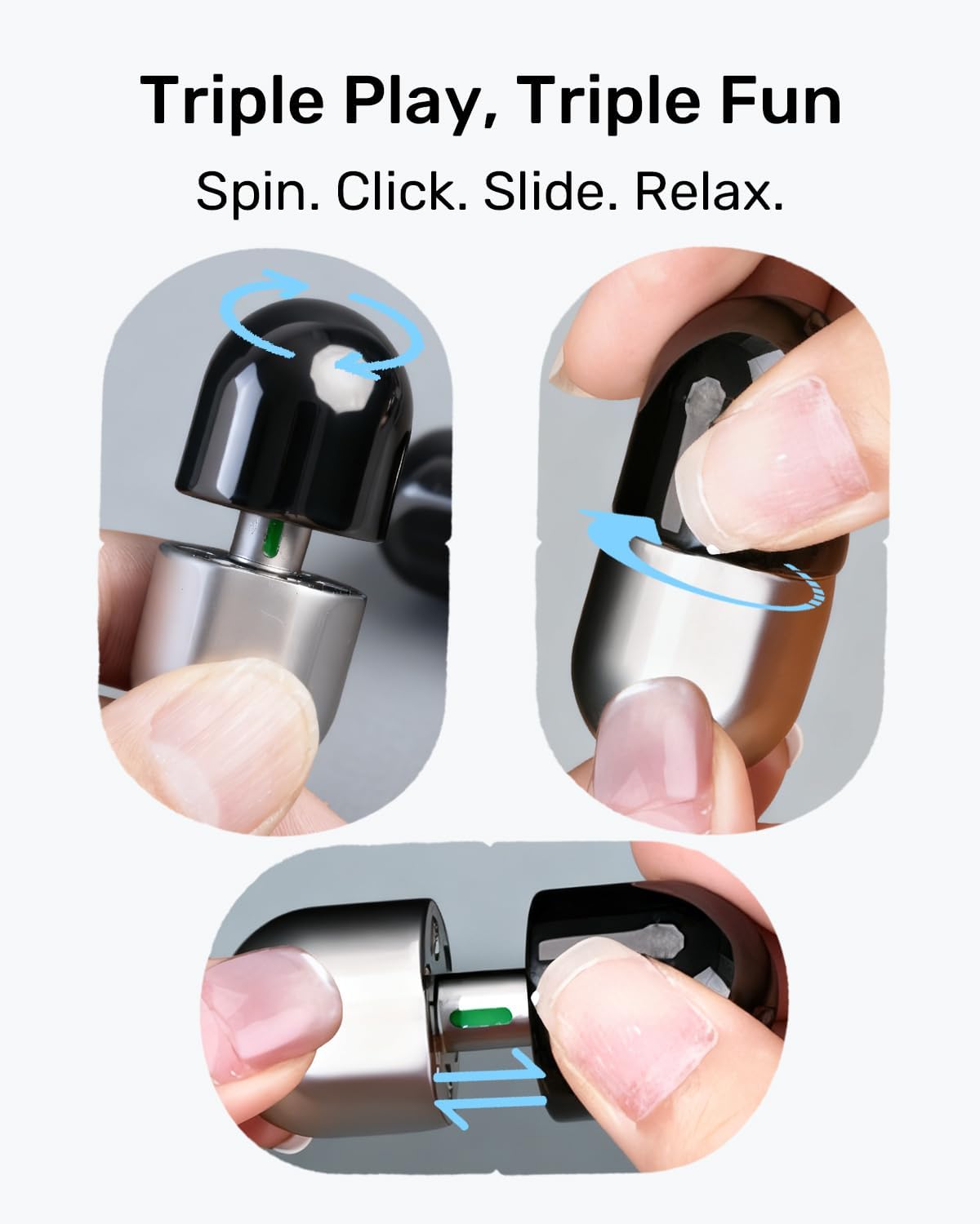 3-in-1 Metal Fidget Toys Bundle Fidget Tank Toys for Adults, Tactile Click Stress Relief Toy for Office Work