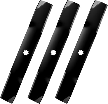 Aeagle GX21380 Blades for John Deere G110 D170 E180 S180 190C LA150 LA175 54 Deck Lawn Mower Tractor Replace GY20679 GY20684 GY20686, Medium Lift, 3 Pack, Black