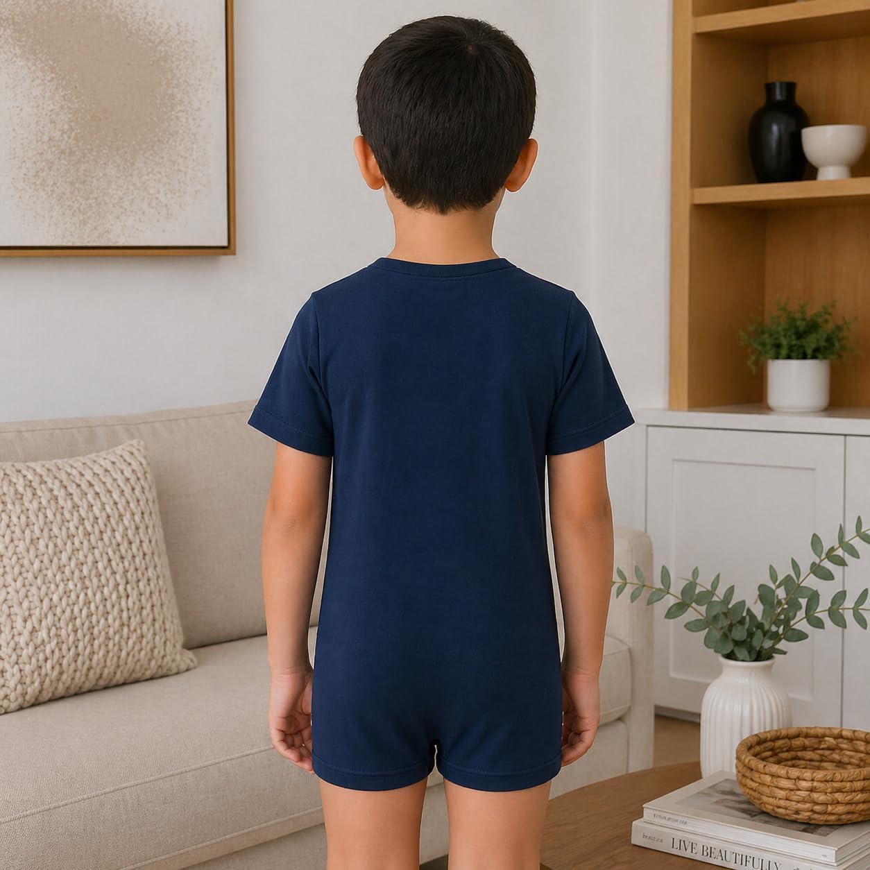 SpecialKids.Company Kaycey Adaptive Clothing Kids, Short Sleeve Popper Vest Bodysuit, Snap Crotch Closure, Soft Cotton