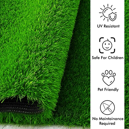 Image of Yellow Weaves Polyurethane 35 Mm High Density Artificial Grass Carpet Rectangular Mat For Balcony,Lawn,Door(2 X 4 Feet),Green