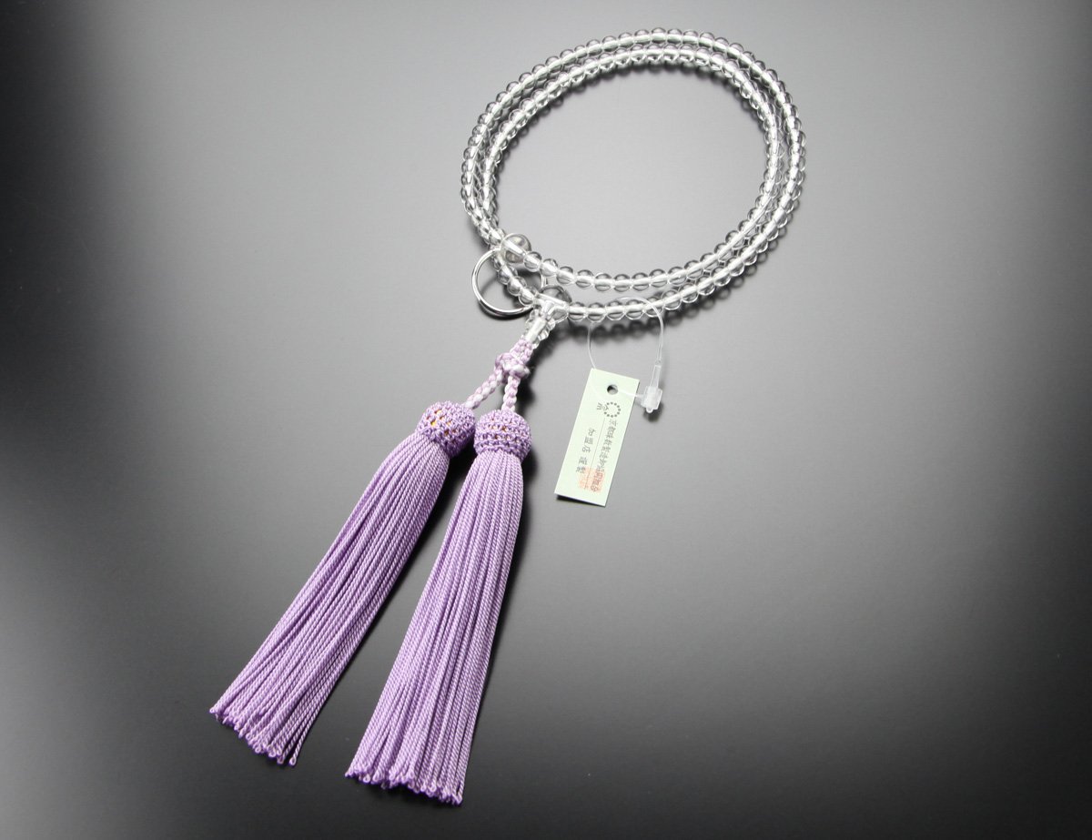 【全国送料無料】曹洞宗 数珠 女性用8寸 本水晶 本銀輪 正絹房 お葬式 曹洞宗用本式数珠【女性用】 紫水晶 8寸 | 滝田商店