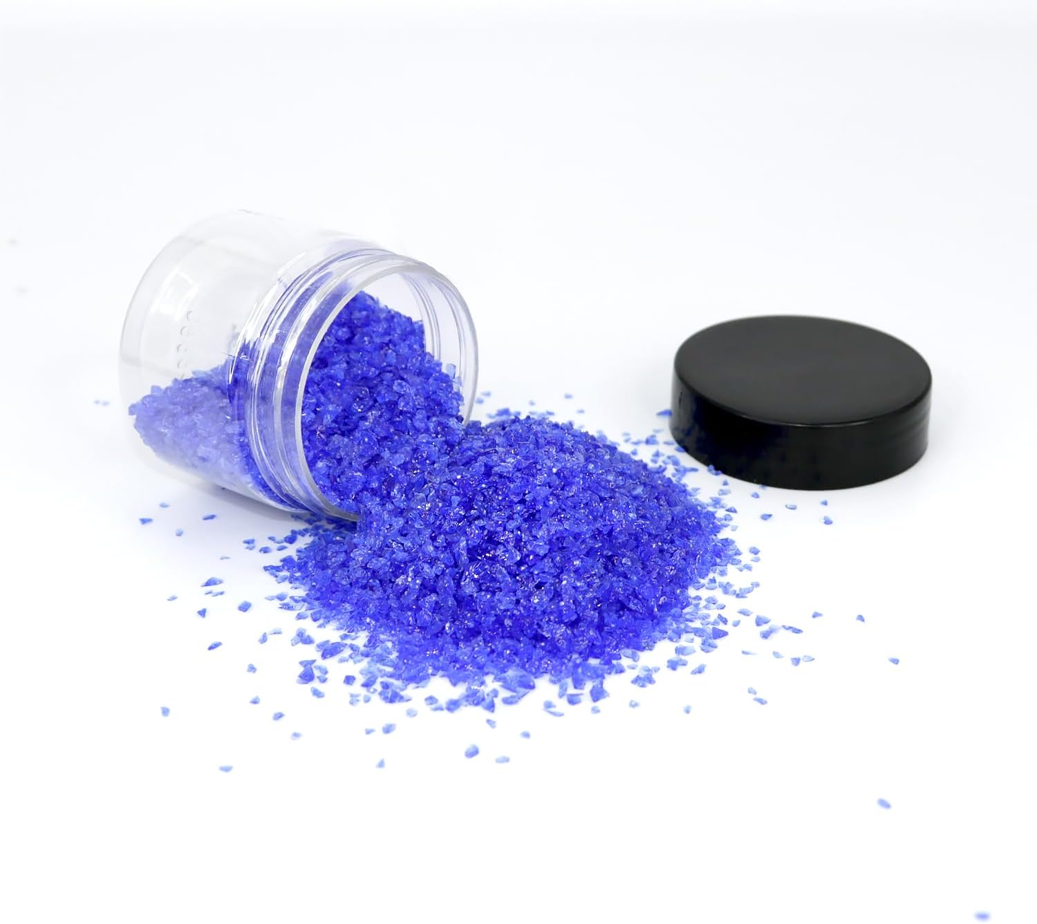 LePe Glitter Broken Crushed Glass Shards Crush 2-3mm 3.5oz/100g High Luster Sequins Gravel for DIY Phone Case, Nail Arts, Geode Resin Mold Coasters, Ornament Painting, Jewelry Making（Dark Blue）