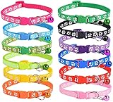 🐱【Seguridad】El collar de seguridad para gatos con hebilla de liberación rápida, fácil de poner y quitar, protege la seguridad de las mascotas, los gatos pueden escapar de manera segura si algo atrapa los collares, no necesita preocuparse por estrangular o asfixiar a los gatos.