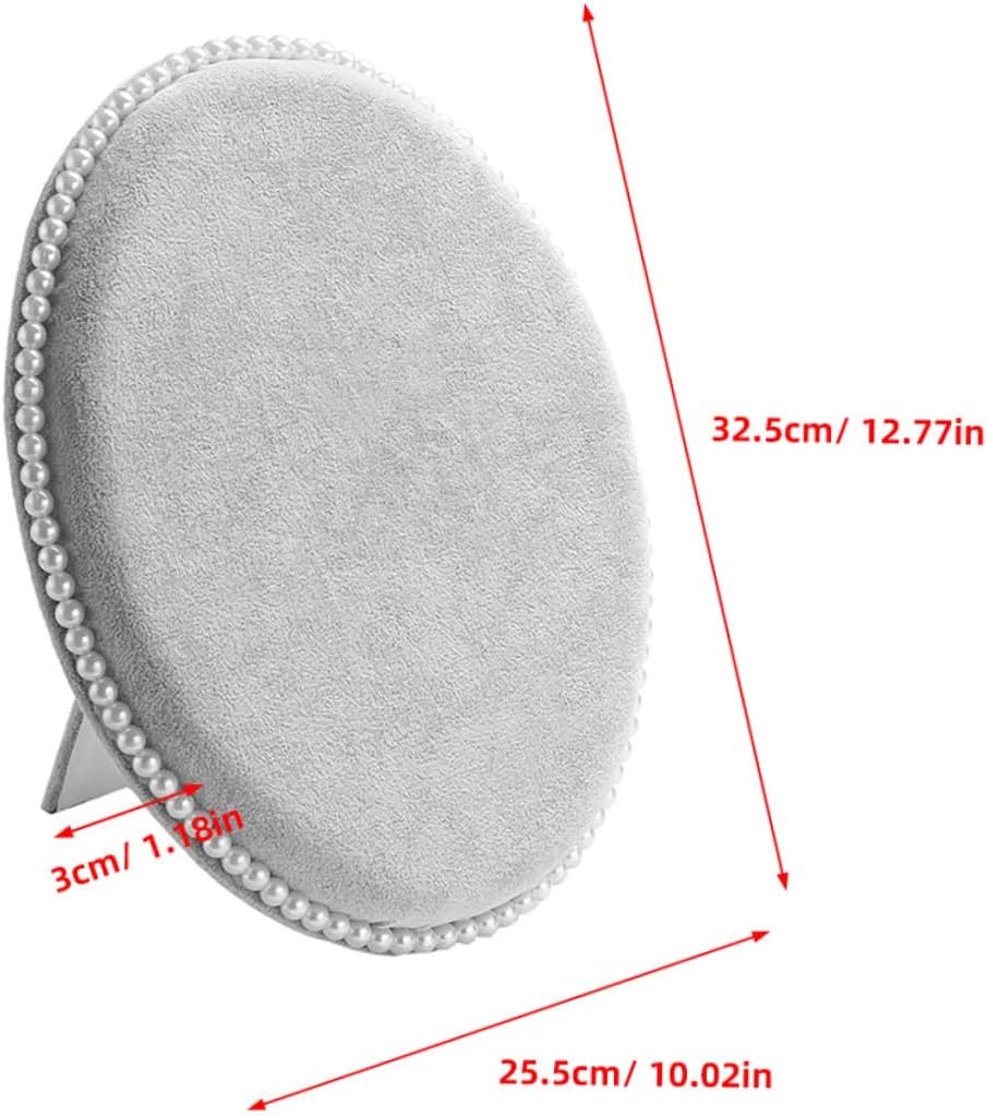 Cabilock Earring Organizer and Jewelry Display Stand Wall-mounted Oval Pearl Panel Large Velvet Gray Earring Holder Rack for Studs and Necklaces at Home
