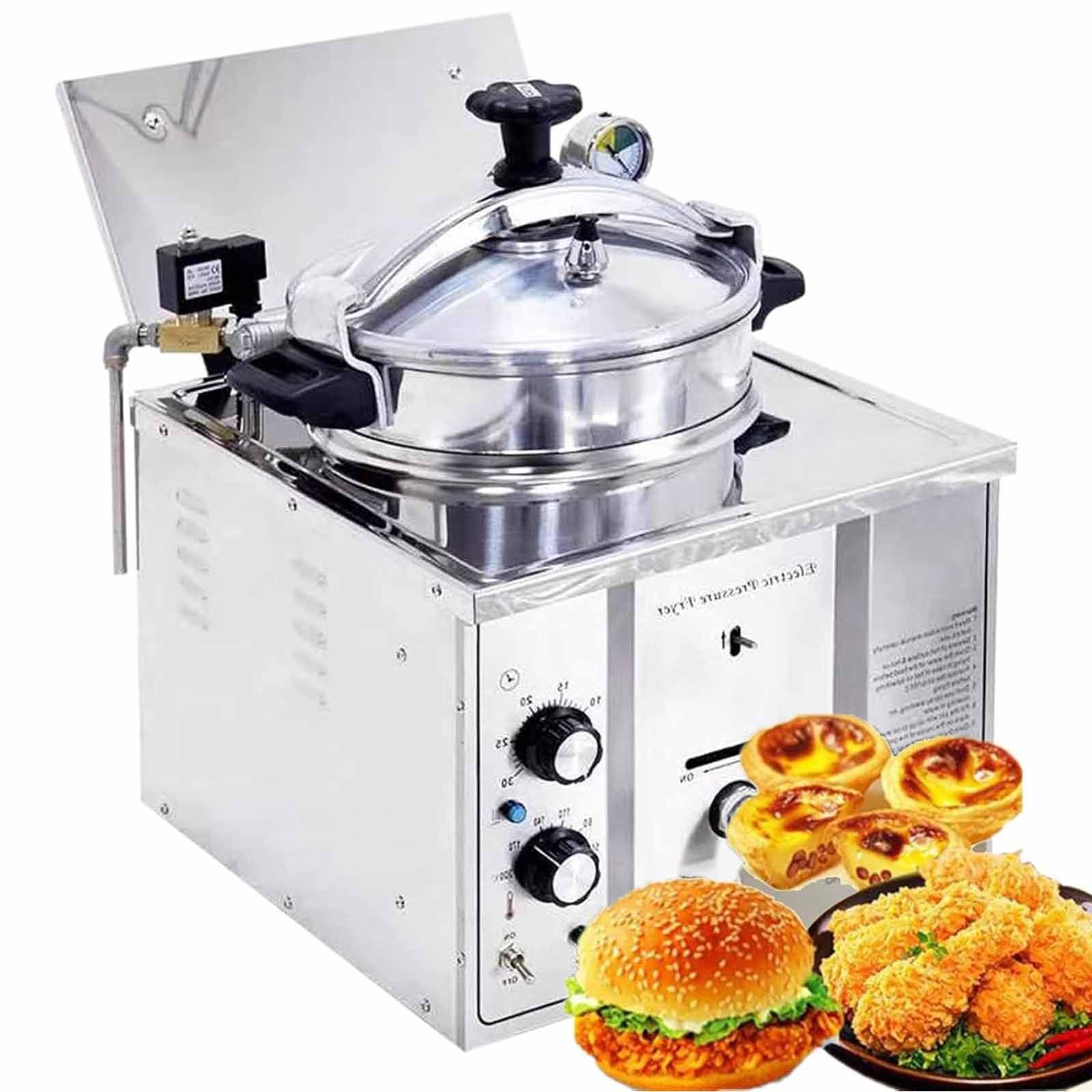 AYCDL Commercial Electric Pressure Fryer - Stainless Steel Deep Fryer with Timer for Perfect Fried Chicken, Ideal for Restaurants and Snack Bars