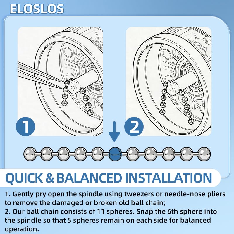 Stainless Steel Ball Chain Replacement for Wakit & Mini Wakit Grinders (4)