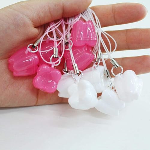 Miniatura 6 de DAMEING Paquete de 50 cajas de almacenamiento de dientes, lindo organizador de dientes de leche para bebés, protector de dientes perdidos, collar