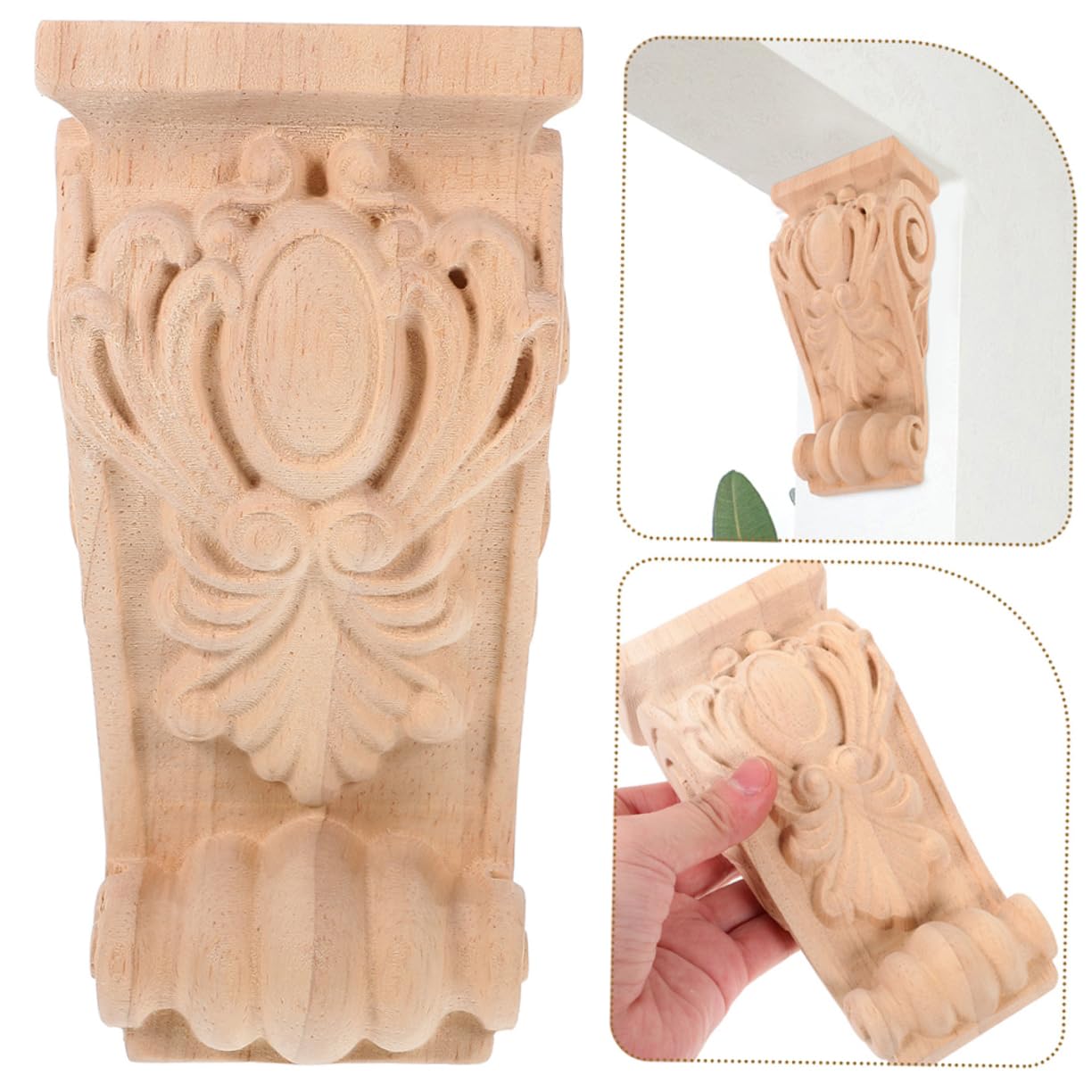 Garneck Solid Wood Corner Corbels Decorative Wooden Roman Columns for Wedding Decor
