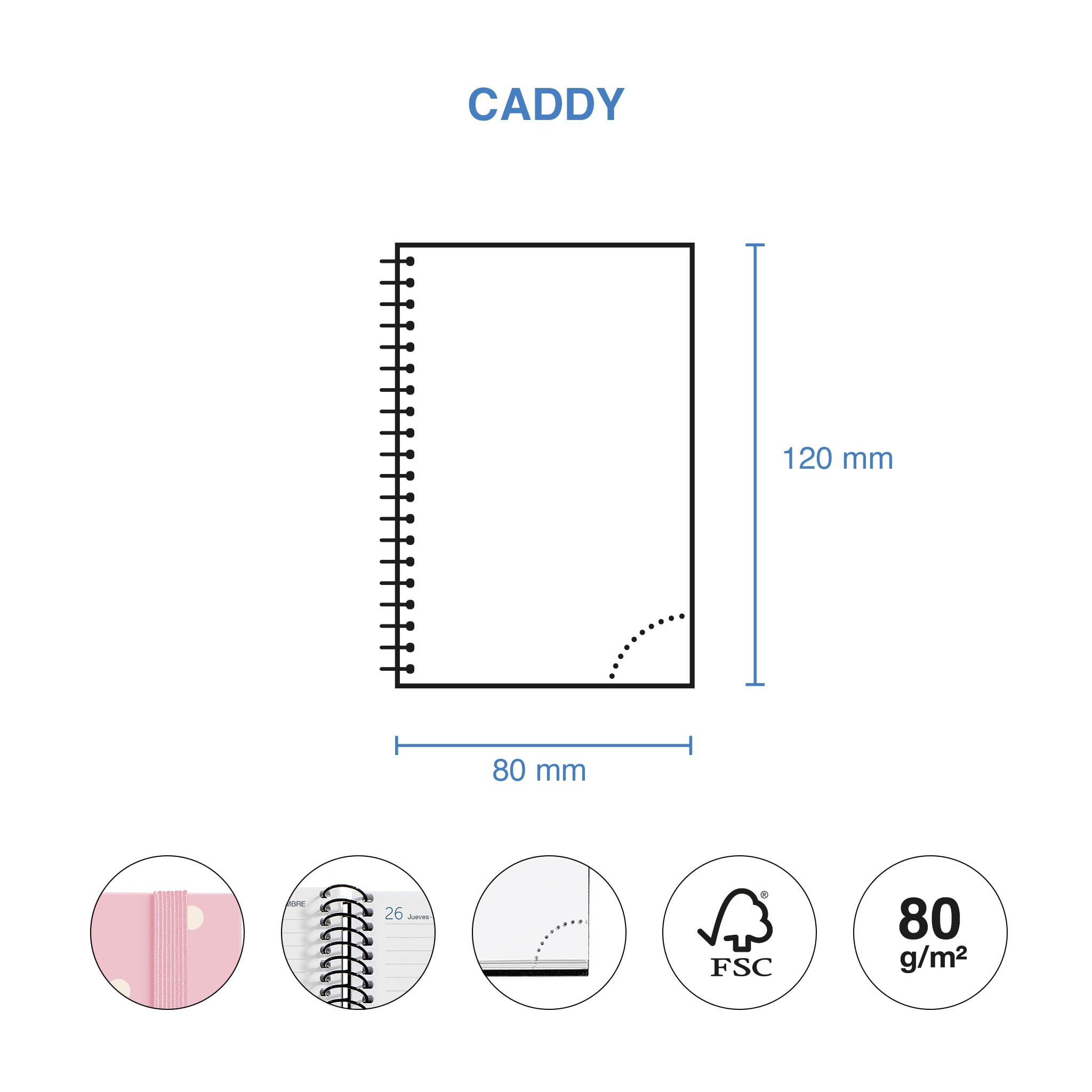 Image secondaire de Agenda Annuel 2025 Miquelrius avec Couverture Cartonnée et Spirale - Polka Dots