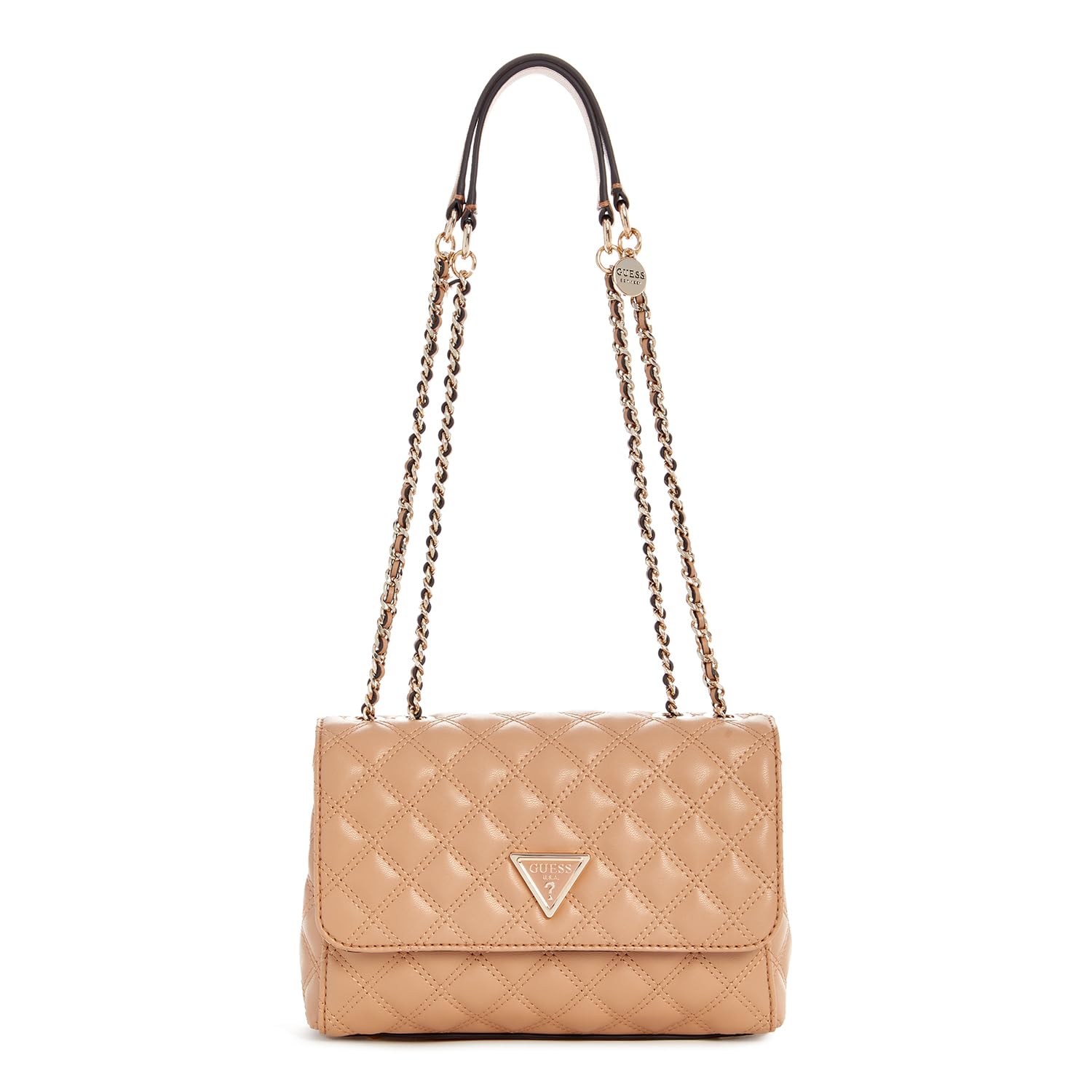 Bolso GUESS Giully Two Compartment beige de solapa con doble espacio interno 5