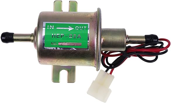 FridayParts 12V Electric Fuel Pump HEP02A HEP-02A Compatible for Universal 2.5-4 PSI Gas Diesel Inline Low Pressure Replacement