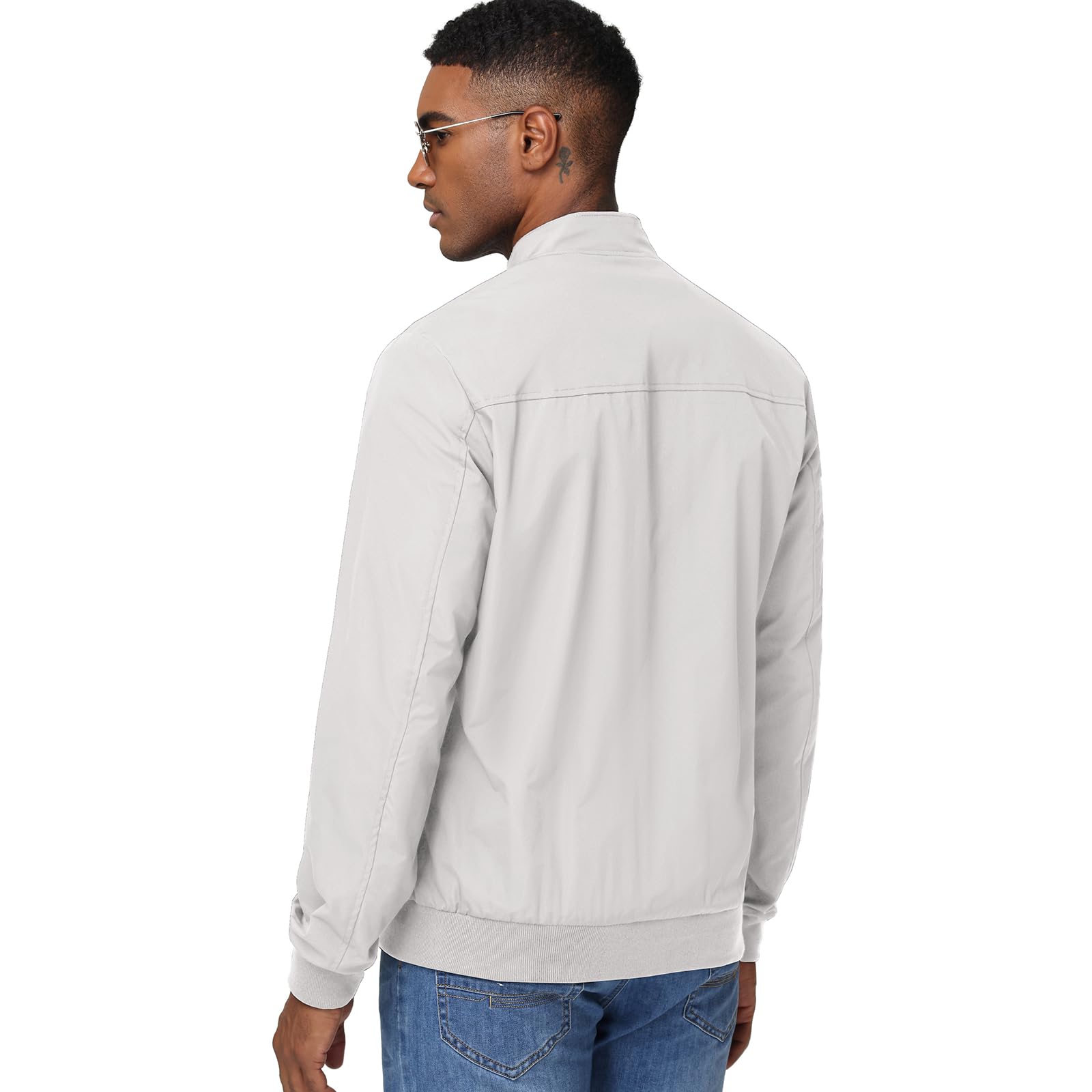 Veste bomber légère pour homme avec col montant - Veste demi-saison - Veste de loisirs