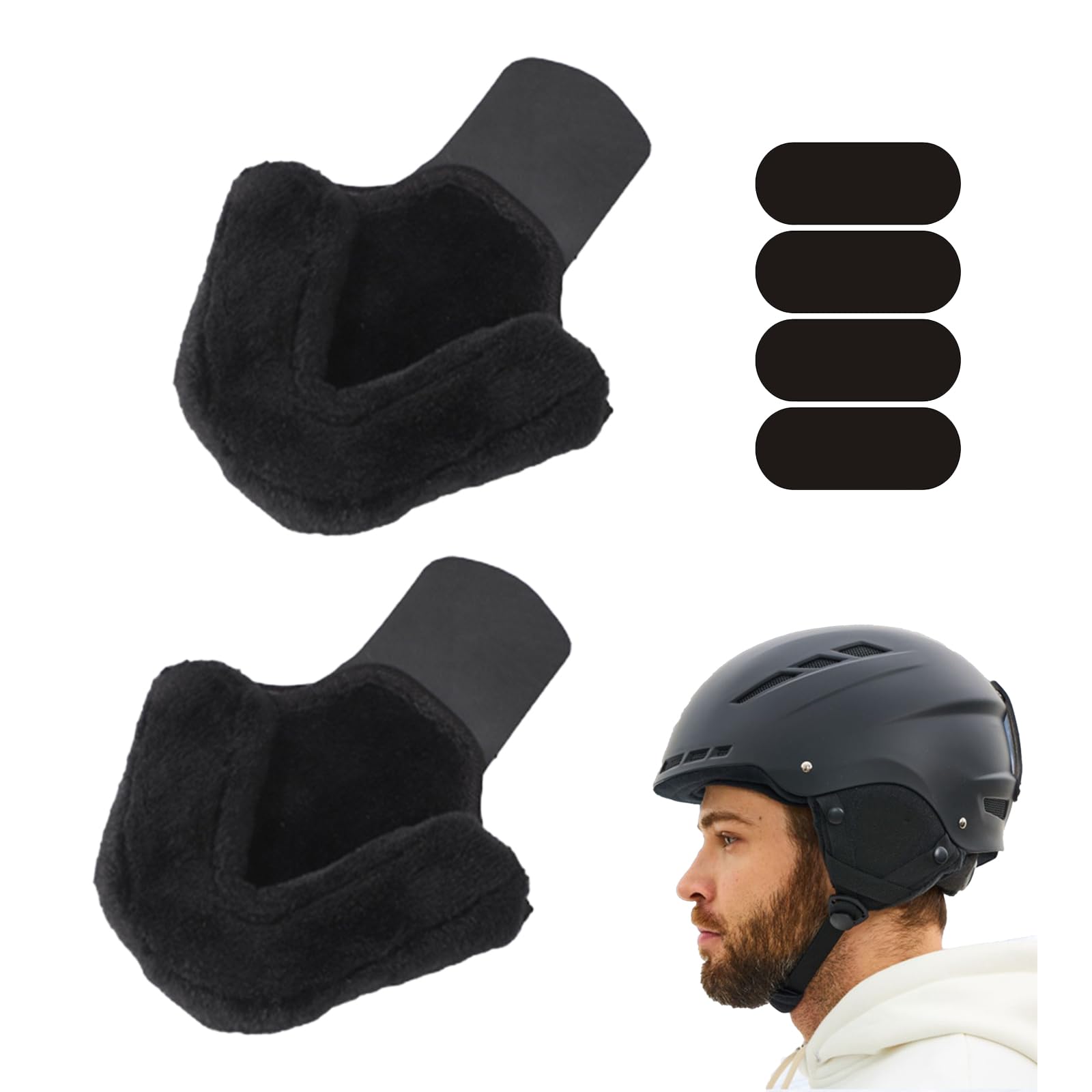 GUTERTOP Ohrenschutz Fahrradhelm und 4 Stck Schwarze Reflektierende  Aufkleber, Fahrrad Ohren Windschutz, Ohrenschutz Fahrradhelm Gegen  Windgerusche, Weich an Den Ohren : Amazon.de: Sport & Freizeit