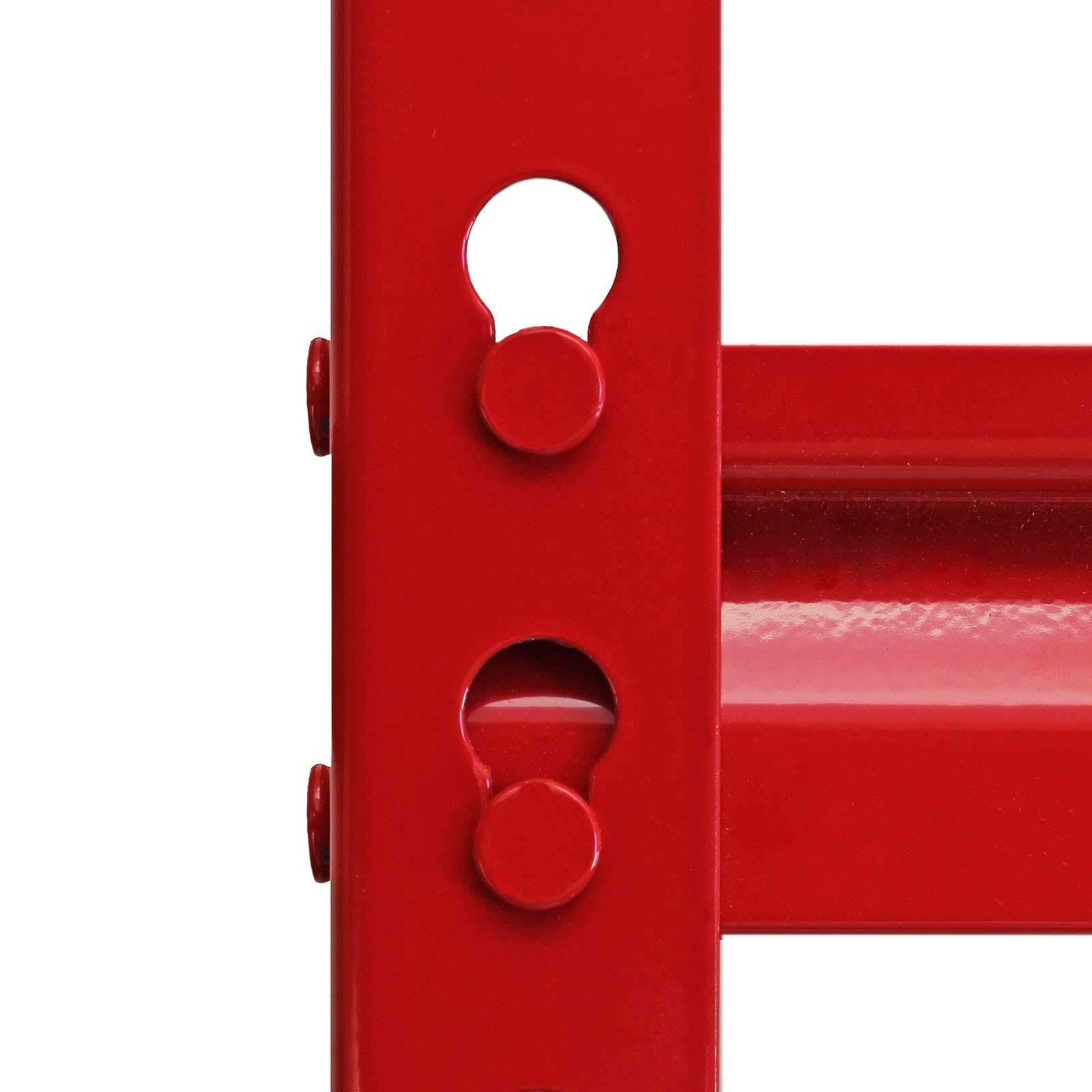 2 Estanterías Metálicas Rojas Z-Rax Sin Tornillos 90x45x183cm + 1 Estantería Esquinera Esquina Rinconera Metálica Roja Capacidad 360kg por Estante Almacenamiento Almacenaje Oficina Taller Garaje