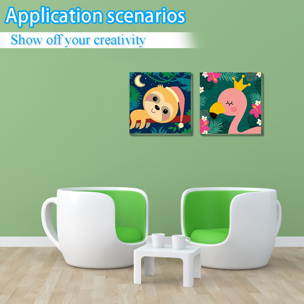 HEIBAGO Malen-nach-Zahlen-Set Für Kinder – Gerahmt, 20,3 Cm, Für 8–12 Jahre, DIY Acrylgemälde