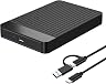 Disco rígido externo ultra fino de 1 TB HDD de 6 cm USB 3.1 Tipo-C Armazenamento para PC, Mac, Laptop