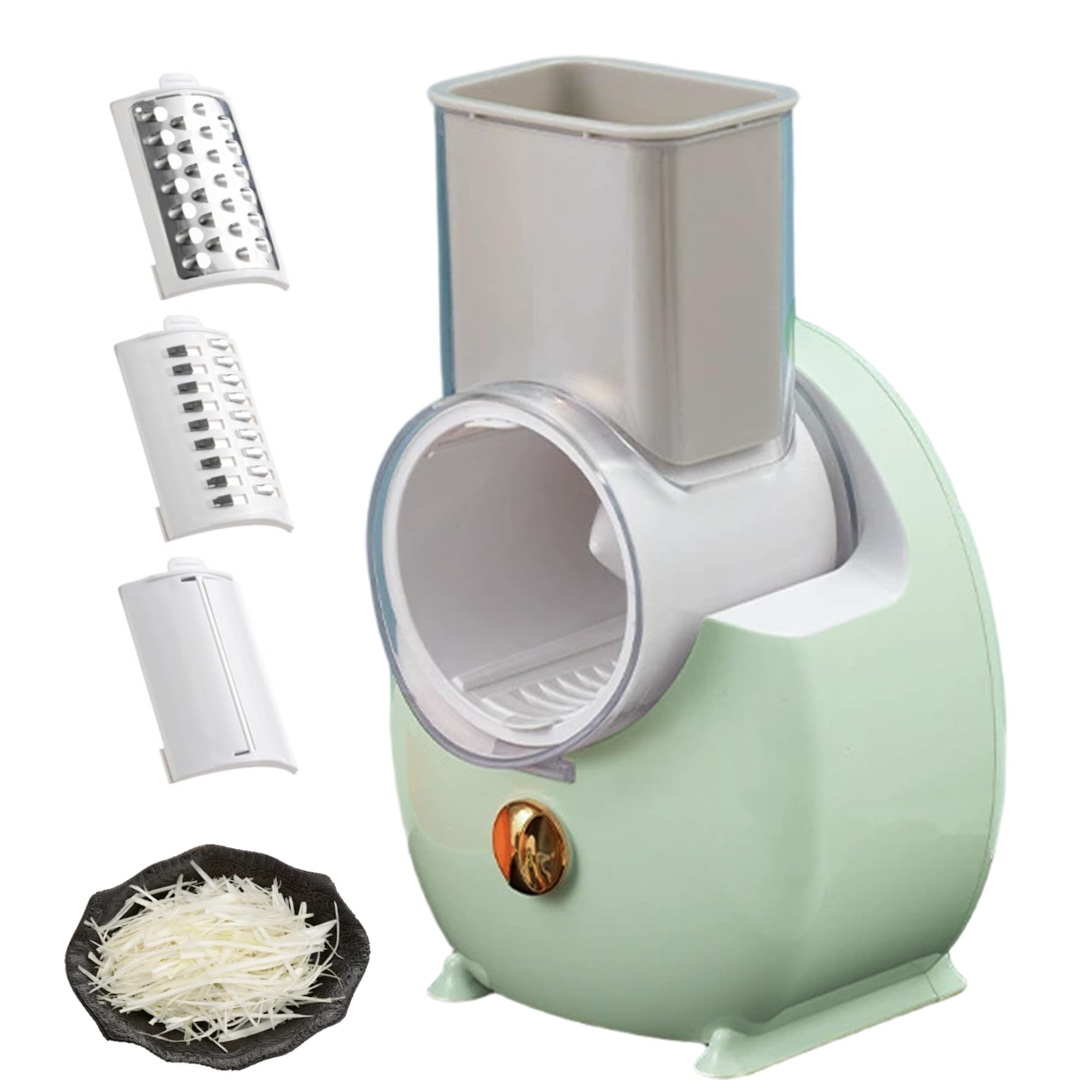 Râpe à fromage électrique amovible automatique avec 3 lames de formes différentes, rechargeable par USB, pour fruits, légumes