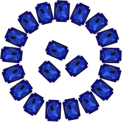 50 diamantes de imitación rectangulares con forma de octágono en forma de diamantes de imitación plateados con parte trasera plana, 0.512 x 0.709