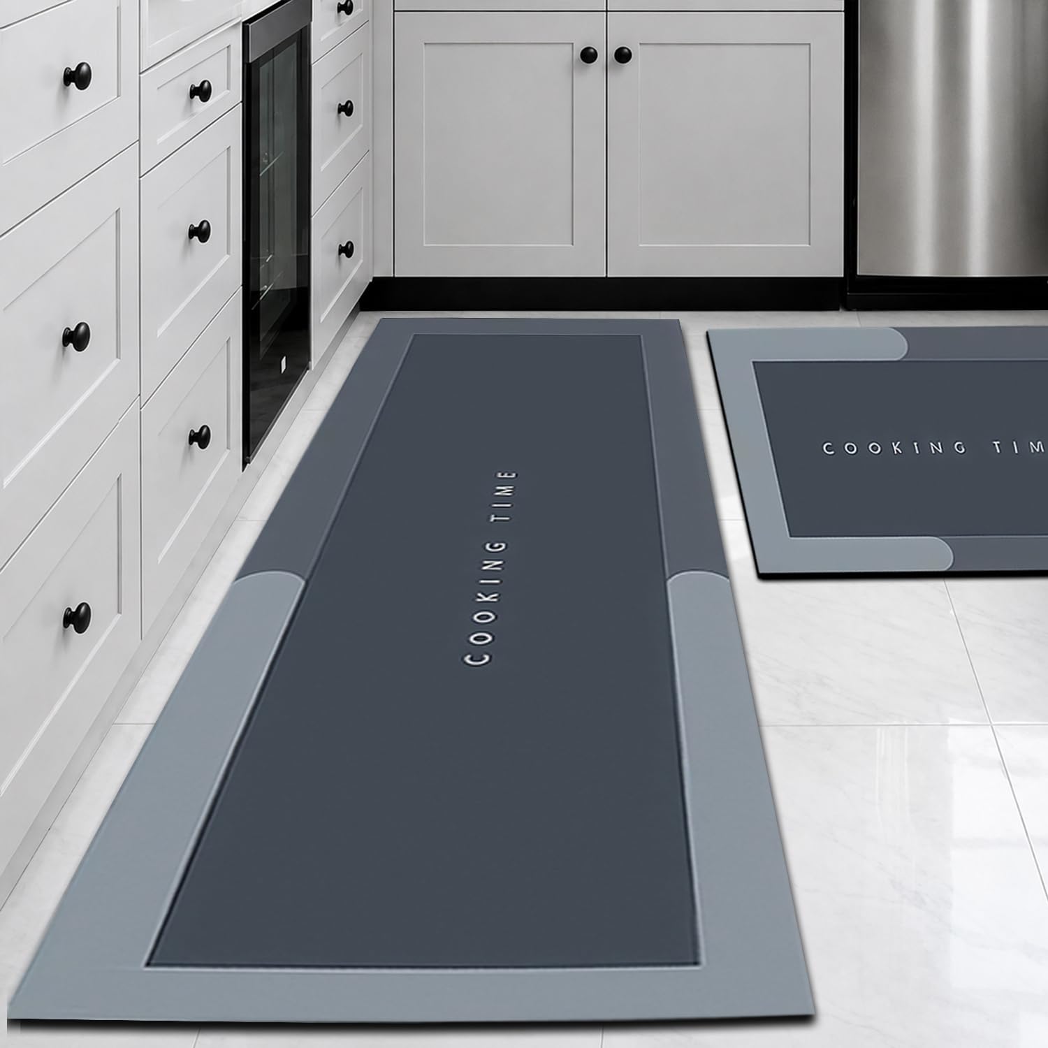 CANWAY 2Pcs Rubber Kitchen Mats Set, Anti-Skid Kitchen Mats 3.5mm,Rectangular Floor Mat for Home and Kitchen,Water Absorbent Rug (120x40cm & 40x60cm)-image-28