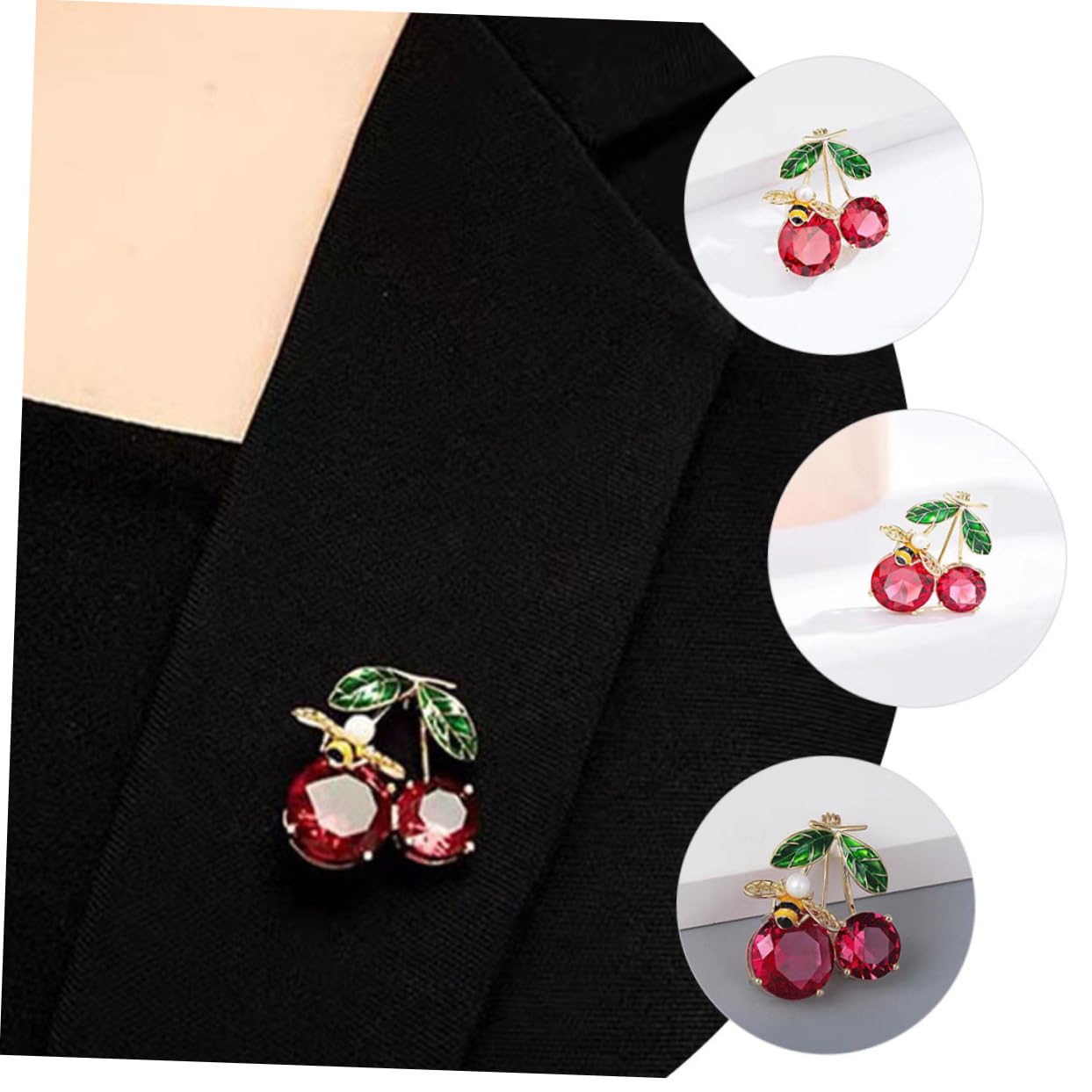 3st Kirschbienen-brosche Kreative Brosche Kleidungsverzierung Tier Trendige Accessoires Ästhetik Biene Braut Mantel Mode Kupfer