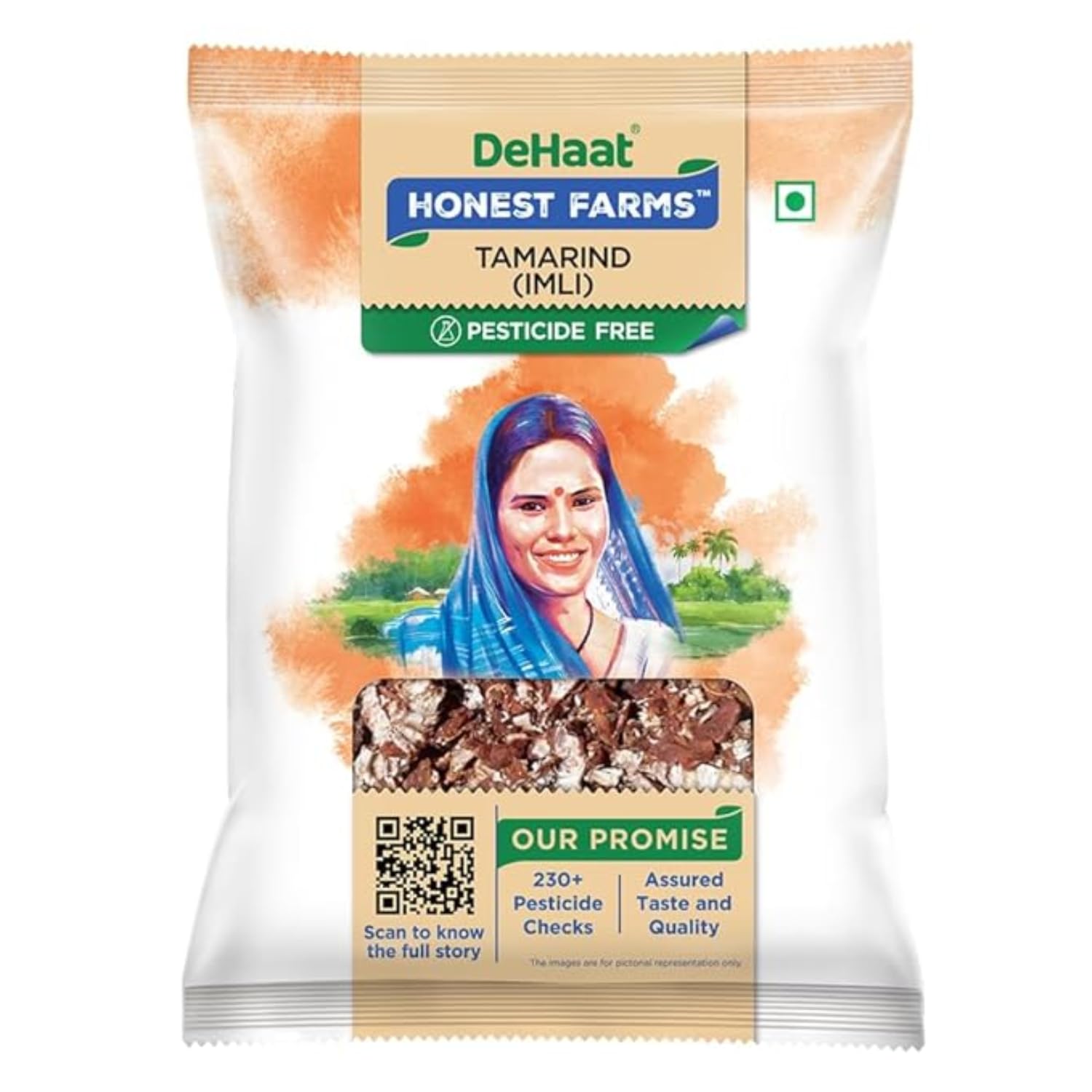 Dehaat Honest Farms Pesticide Free Dried Tamarind (Imli) 500 Gm