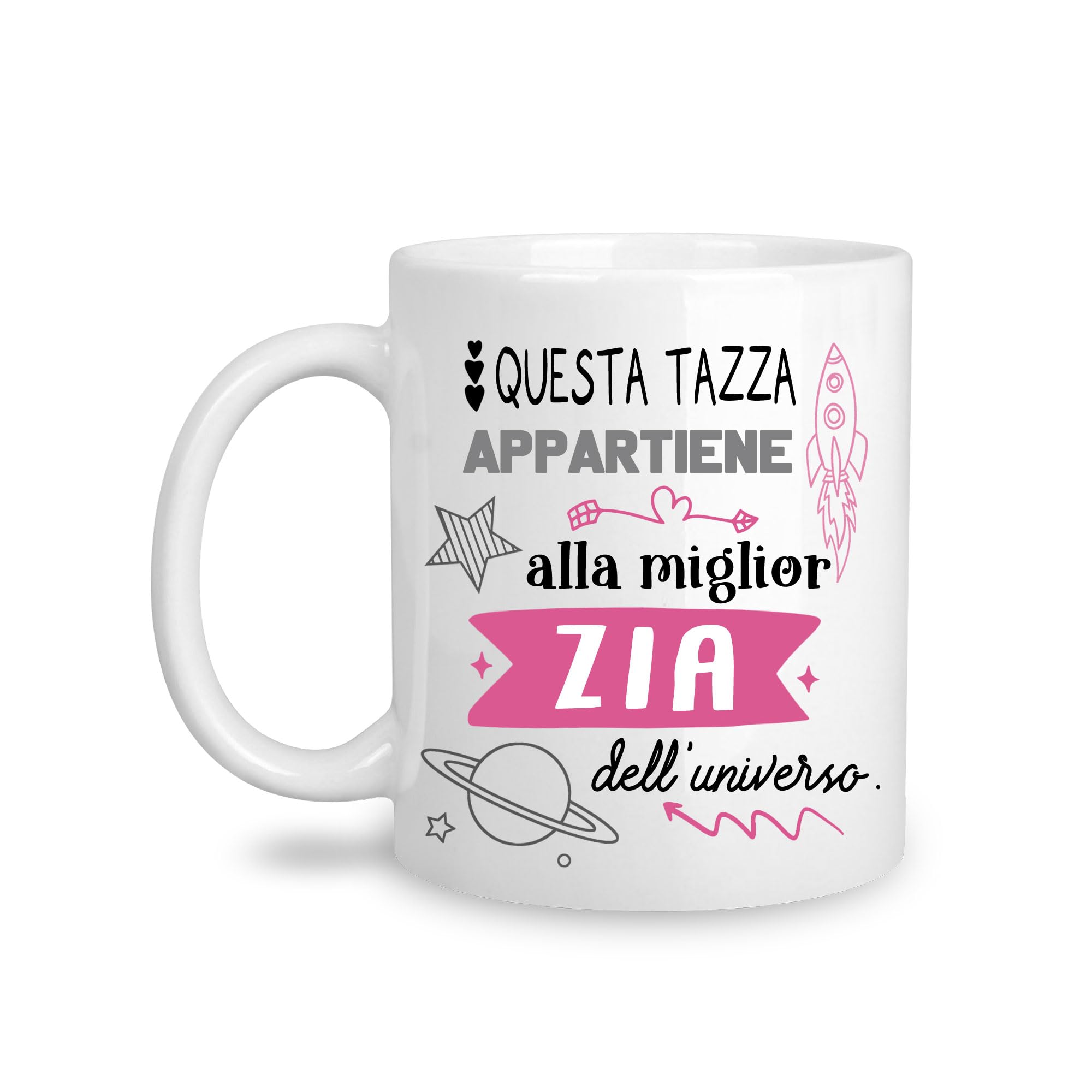 Yufansd Mug Tazza Zia - La Miglior Zia dell'Universo - Regalo Originale per Zietta da Nipote - Compleanno, Matrimonio, Festa della Mamma, Natale - Tazza Caffè in Ceramica 350 ML