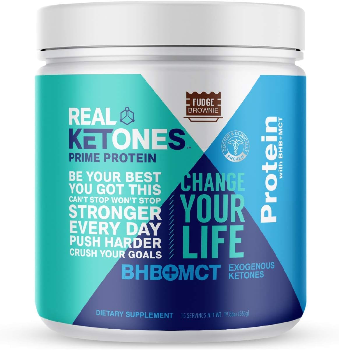 Real Ketones Keto Meal Replacement Shake (Fudge Brownie) Whey Isolate Protein with BHB and MCT Powders to Promote Muscle Growth, Recovery and Boost Ketone Levels, Keto, Paleo and Low-Carb Friendly