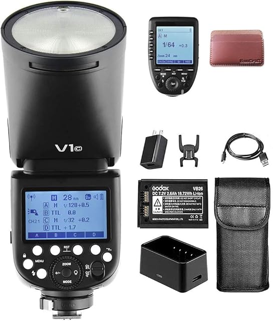 Godox V1-C TTL on-Camera Round Head Camera Flash and Xpro-C Wireless Trigger, 2.4G Wireless system and Full TTL function, Compatible with Canon Cameras