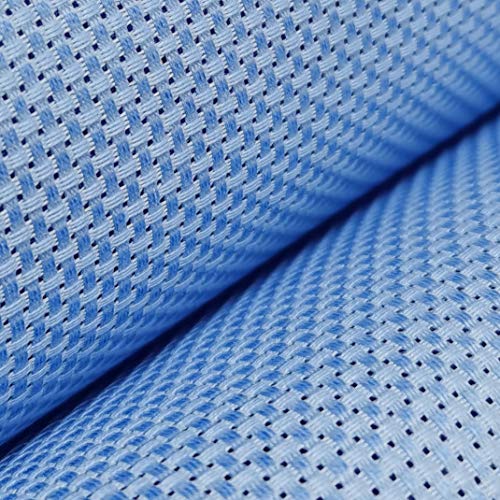 Image of 19 inch x 28 inch 11CT Counted Cotton Aida Cloth Cross Stitch Fabric (Light Blue)