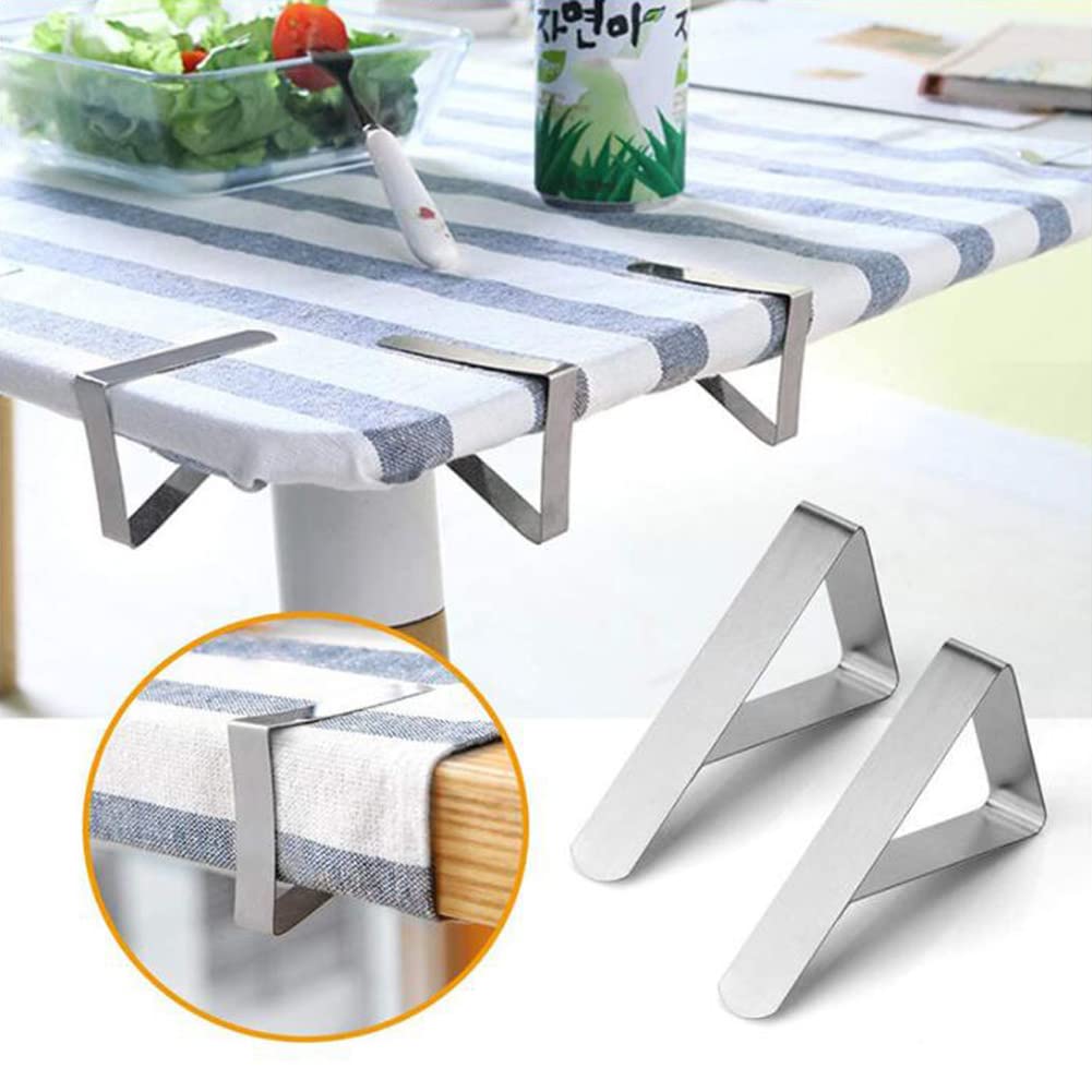 AISHOW 30 Pezzi Tovaglia Clip in Acciaio Inox Tablecloth Clip Regolabile Fermatovaglia da Esterno Clip Antiscivolo Morsetto per Tavolo da Pranzo da Cucina