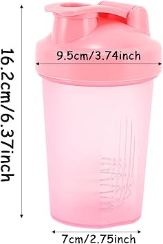 Shaker Bottle For Protein Powder Blender Plastic Workout Water Bottle 400 ml with Mixball Non-Leak Cap Shaker Cups for Fitness Sports Gym Supplement Drinks Bottles