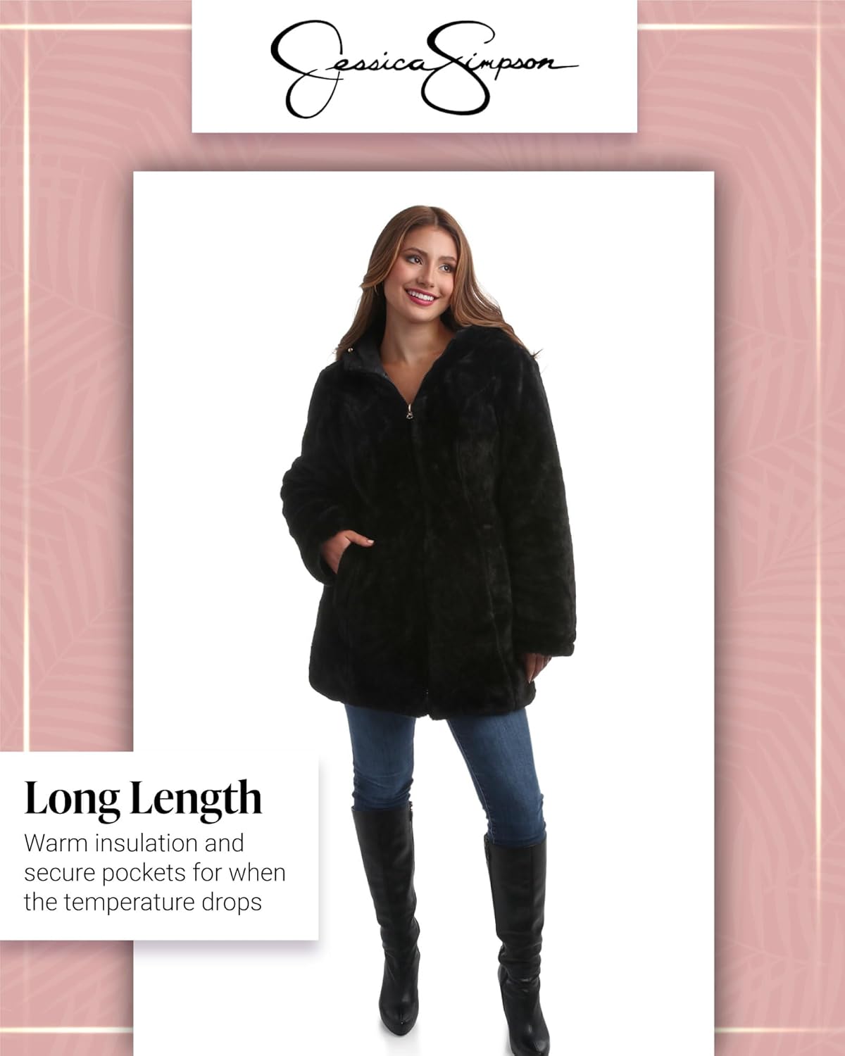 Jessica Simpson Womens Puffer Jacket - Faux Fur Lined Long Coat Winter - Insulated Reversible Hooded Winter Jacket for Women - Image 2