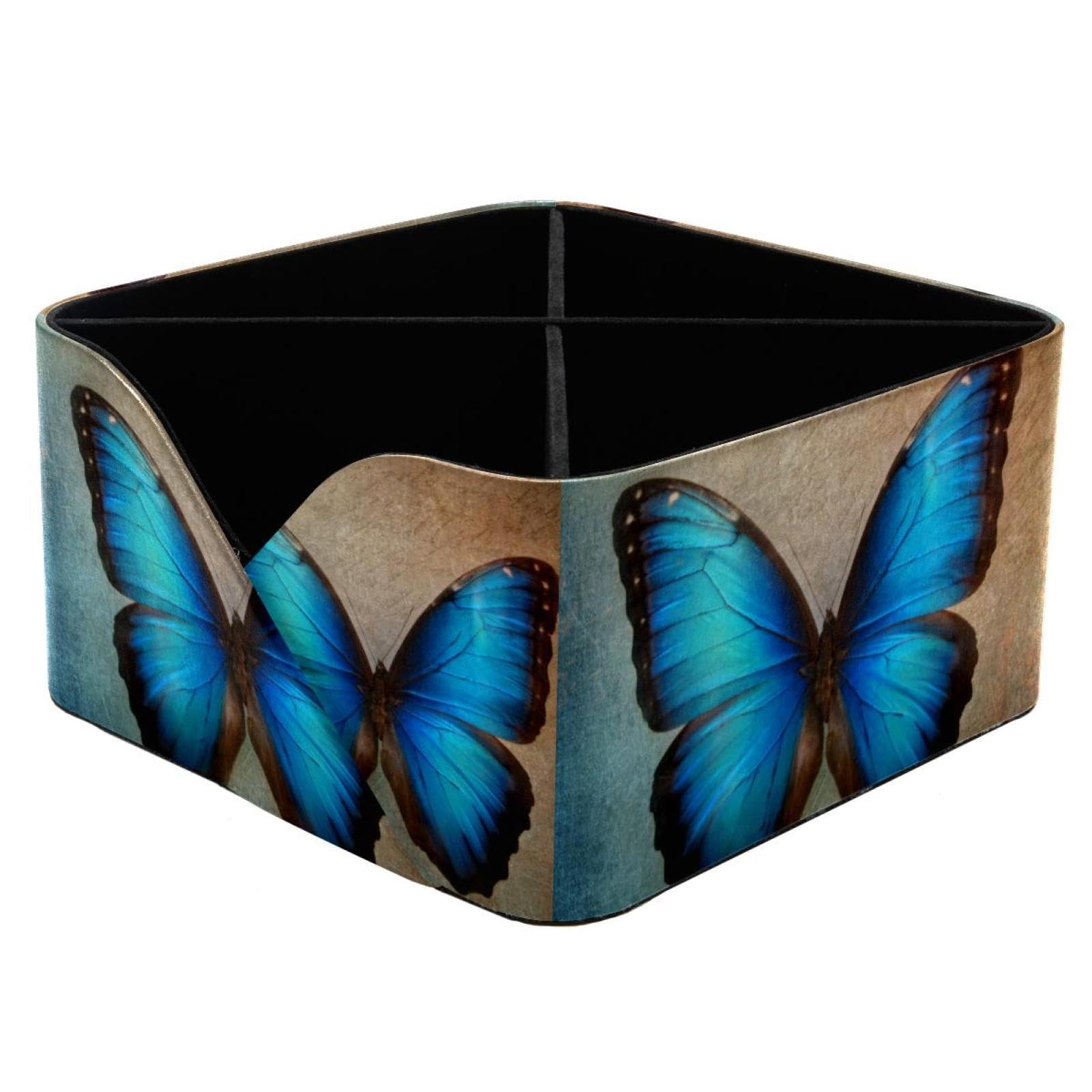Rangement de bureau bleu vintage à 4 cases pour éliminer le désordre sur votre table