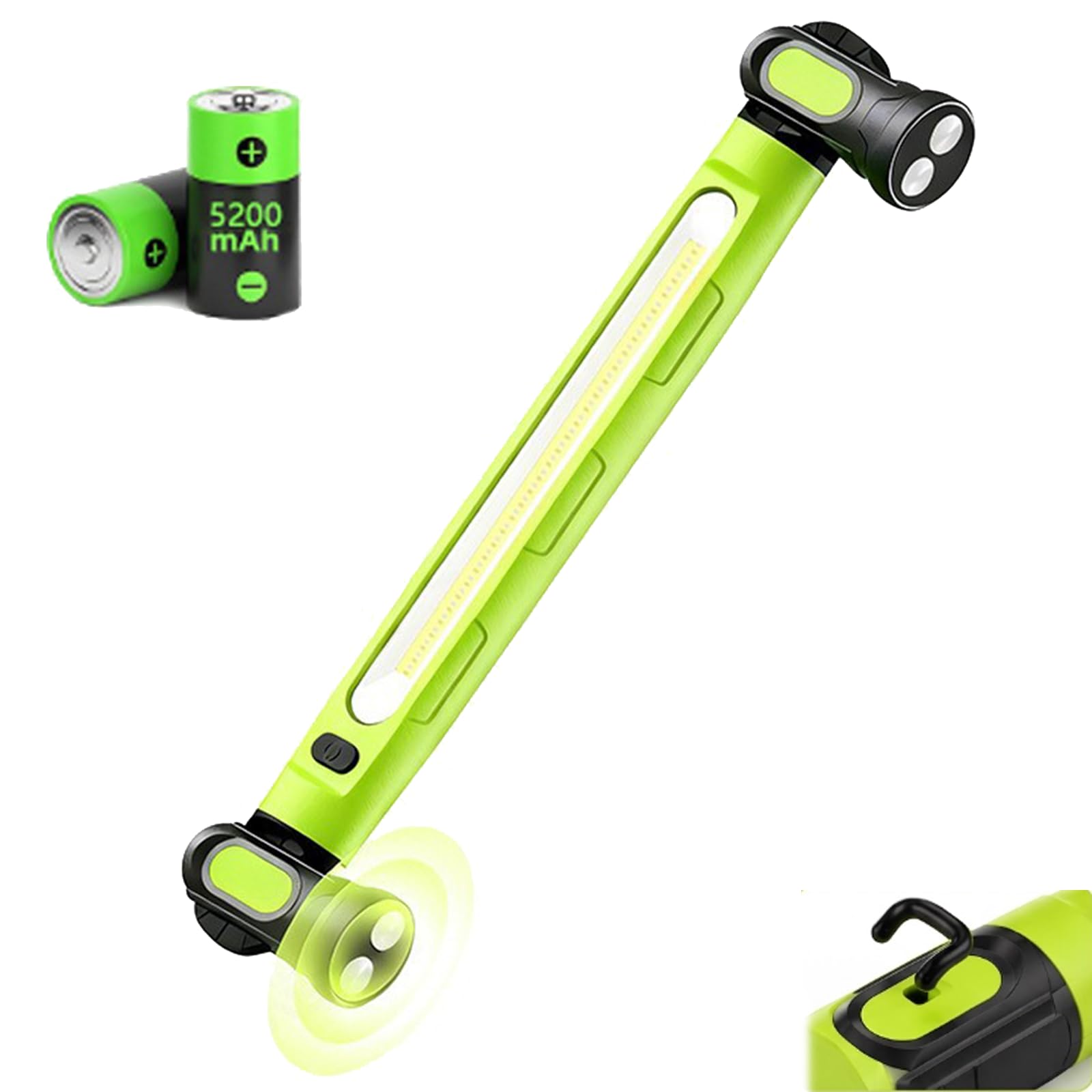 Linterna Trabajo, Luz Trabajo Led, Linterna Mecanico, Foco Trabajo Led, Luz Emergencia, Lampara Inspeccion, Luz Led Recargable, Lampara Trabajo Led, 3000lm, para Reparacion Coche, Camping