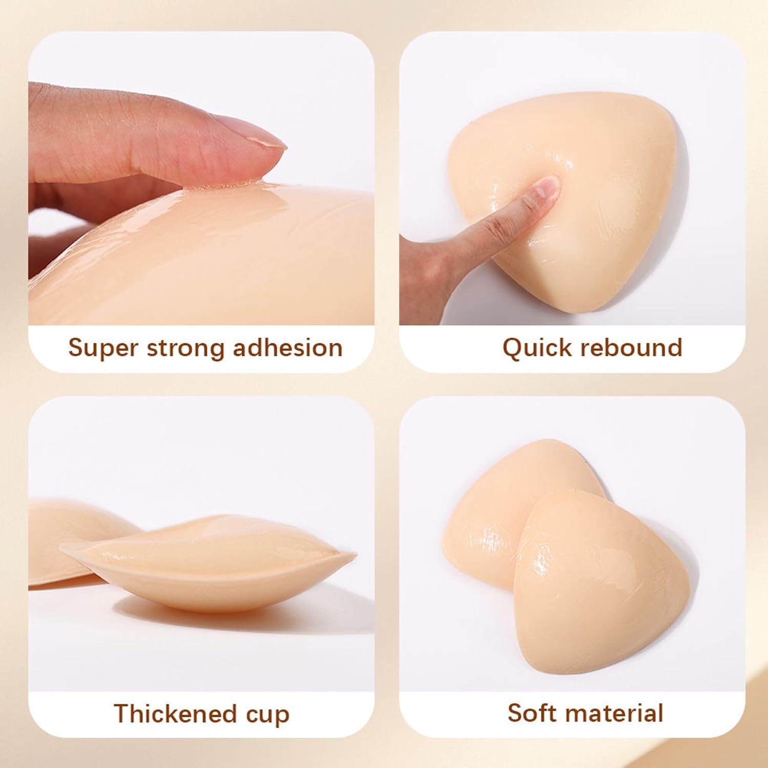 Bra Pads Inserts Push Up Sticky Double Sided Adhesive Reusable Inserts Stick on Bra Inserts with 5 Pack Nipple Covers