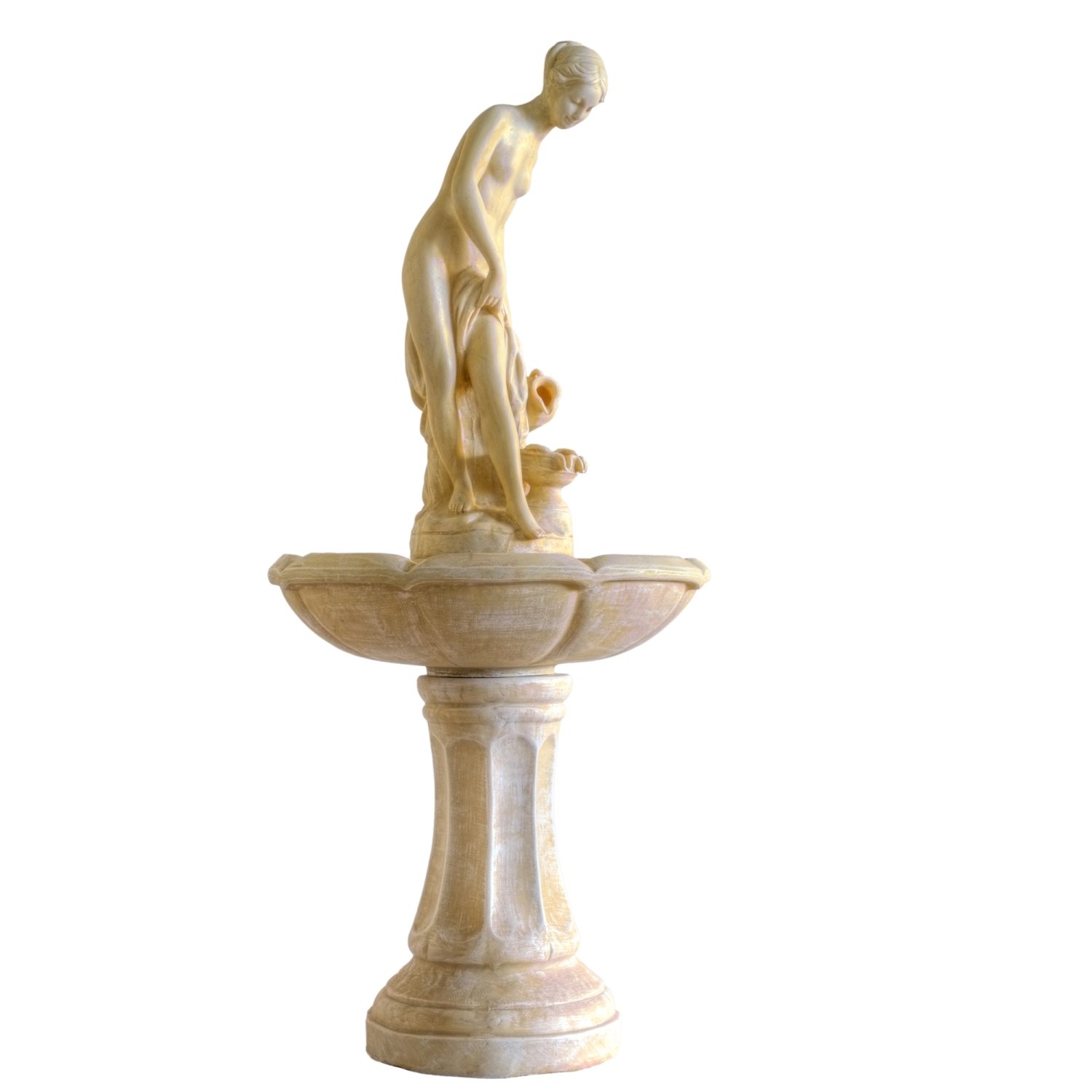 STILISTA Fontana Decorativa - con Afrodite, in Poliresina, Pompa, Design Antico, Ornamentale, Effetto Pietra, da Esterno e Interno - Fontanella con Acqua da Giardino, Terra