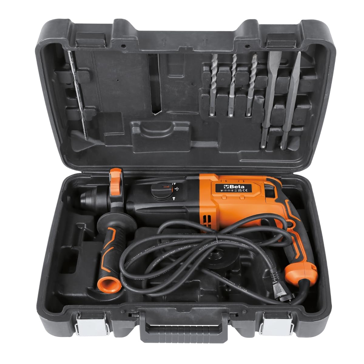 BETA 1967/800W – Martello Tassellatore SDS-PLUS 800W con 3 Funzioni, Scalpello Vario-Lock, con Accessori, Foratura su Calcestruzzo, Legno e Metallo