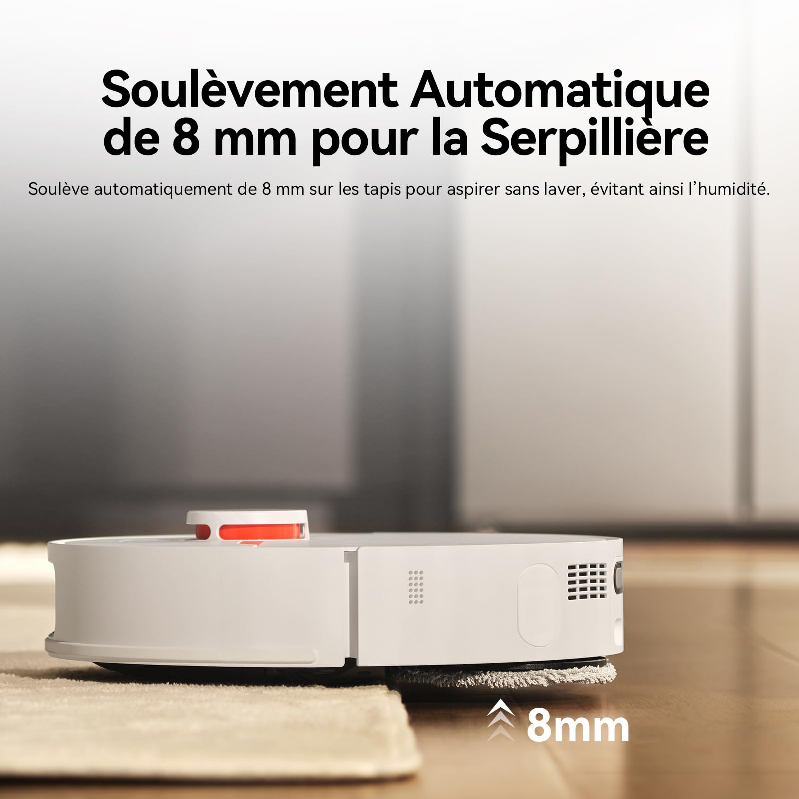 JONR T5 Pro Robot Aspirateur Laveur, 8000Pa Robot Aspirateur avec Station, Serpillière Extensible Automatique de Vidange Lavage Séchage, Navigation AI LiDAR