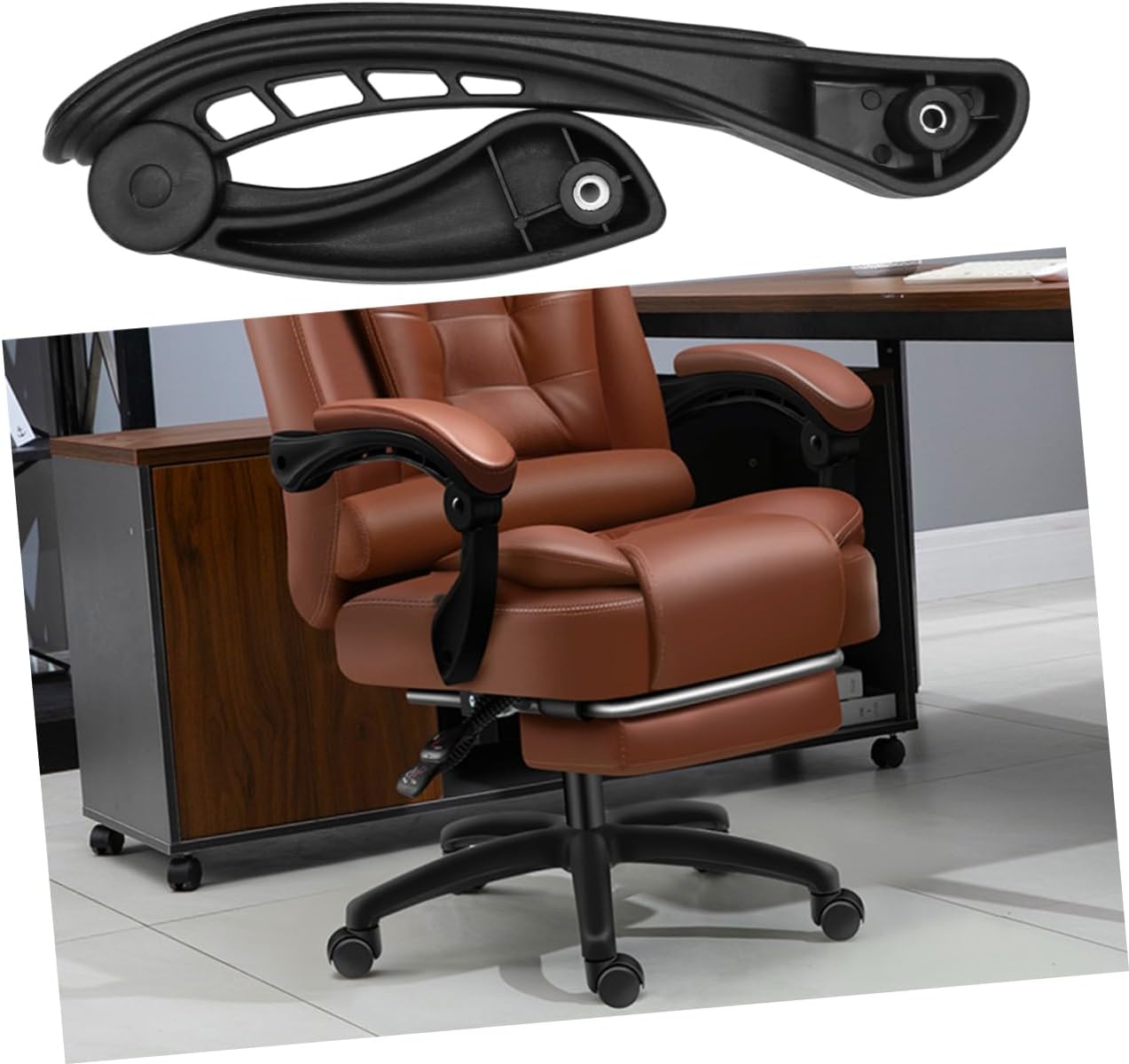 1pair Movable Plastic Handrail Accessories for Computer and Office Chair Ergonomic Armrest Support for Elderly and Disabled Fit Black